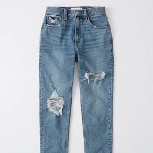 A&F Ripped High Rise Mom Jean